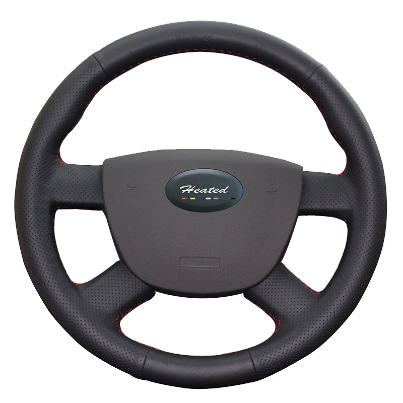 Подогрев рулевого колеса автомобиля крышки для Ford Focus 2 2005-2011 Тюнинг автомобилей из микрофибры автотентами Оплетка на руль для форд фокус 2