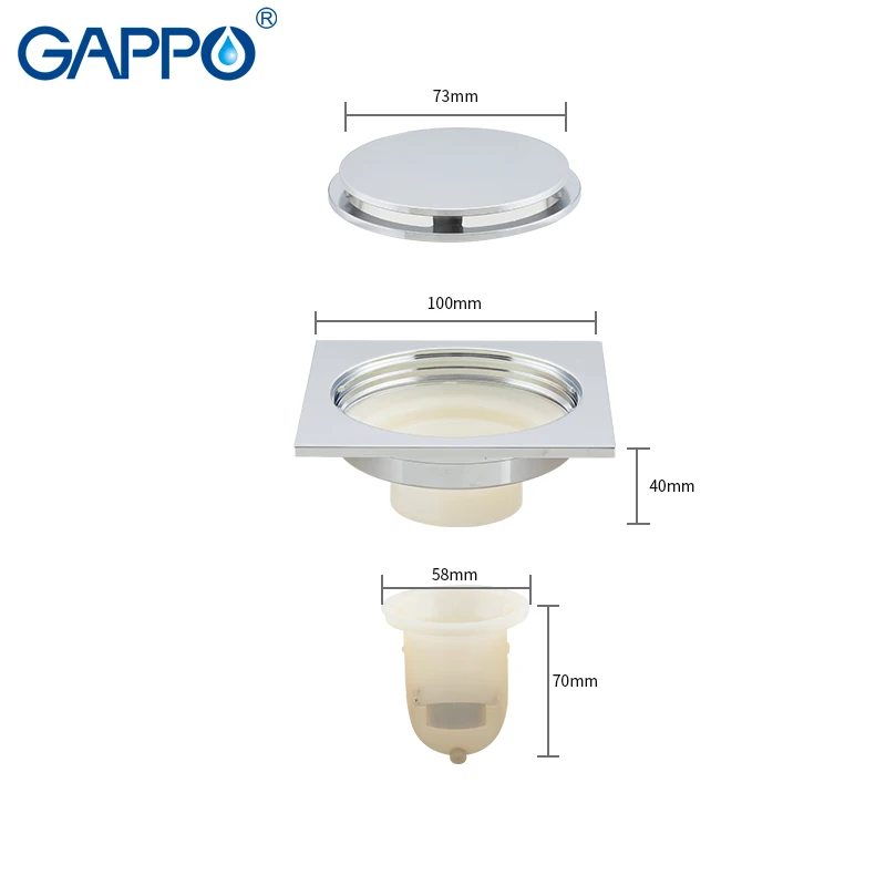 GAPPO Drains shower floor drains strainer Square Floor cover Drain anti-odor room water stopper bathroom drain | Обустройство дома