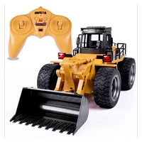 2 4g 6 ch alloy rc bulldozer truck cars with light remote control truck model bulldozer rc truck toys car for children gifts