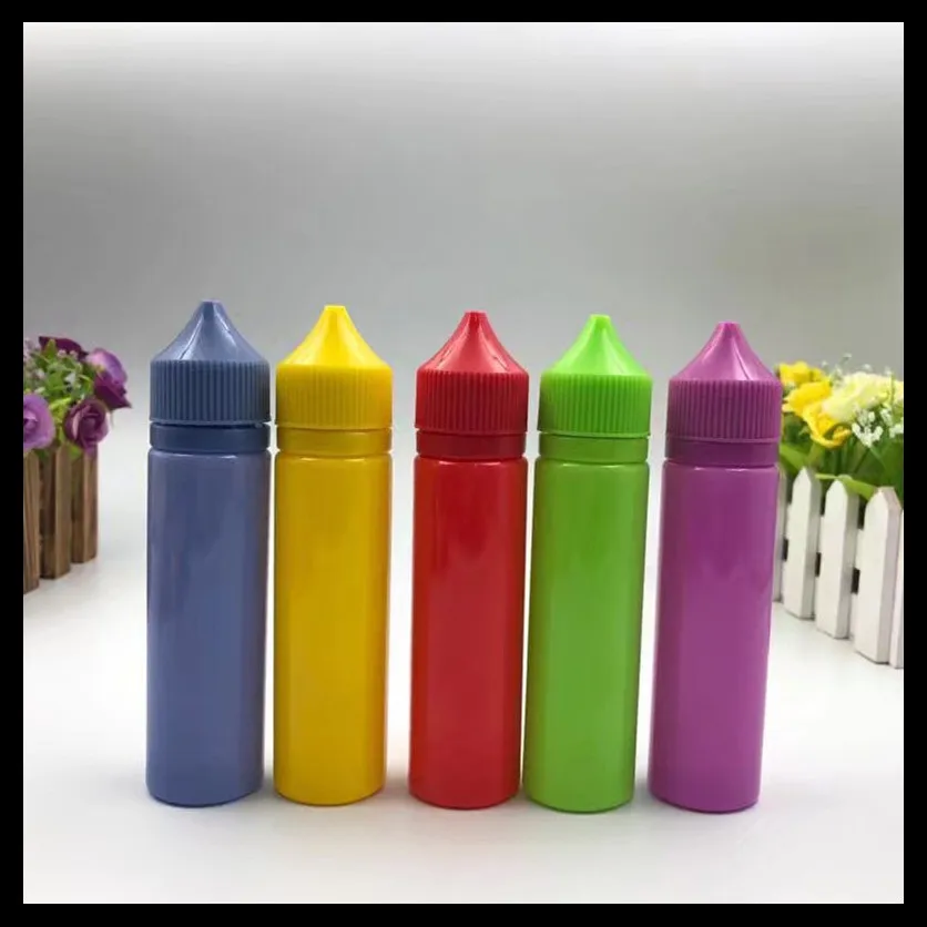60 мл ПЭТ флакон капельница Ejuice бутылки с восковыми вскрытия Кепки и иглы для