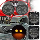 Светодиодные пятизвездочные дымовые линзы, передний бампер, противотуманный сигнал поворота, s  янтарный цвет, боковые габаритные огни для Jeep Wrangler JK 07-18