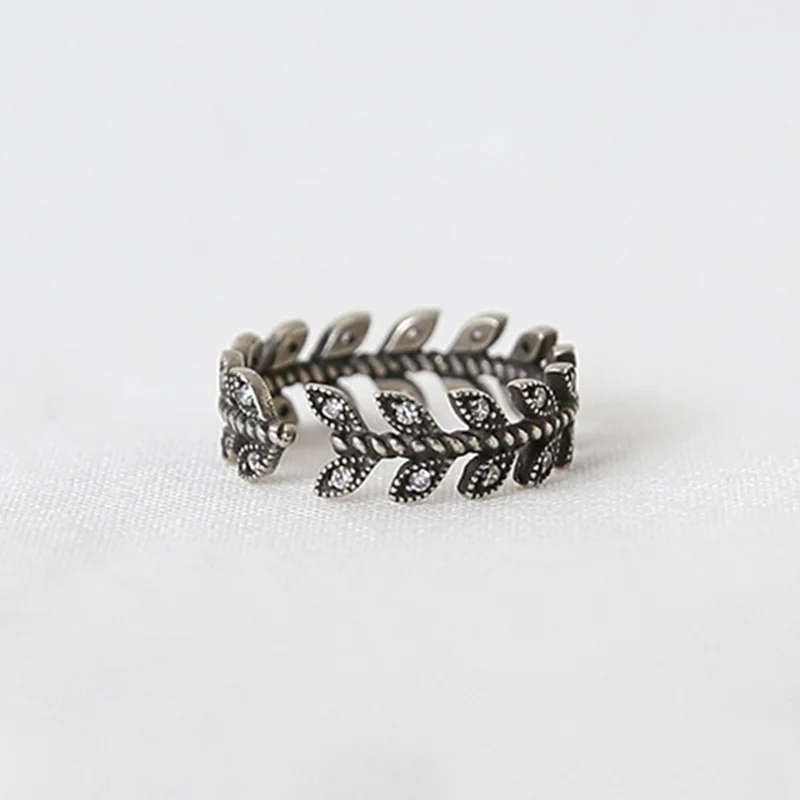 Solid 925 Sterling Silver Ring For WomenTrendy Style Leave Shape Accessories Adjustable Rings On Party (JewelOra RI102712) | Украшения и