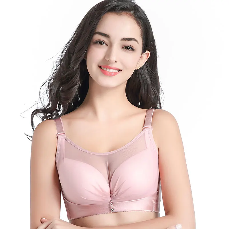 

Wire Free New Sexy Brassiere C D cup sexy lace brassiere wireless bra push up Full Coverage Bras for Women plus size max 105 C D