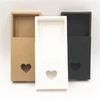 24 шт.лот 11,5x8x2,2 см выдвижной ящик ручной работы, дизайнерские бумажные коробки с полым сердцем для печенья, подарок на свадьбу