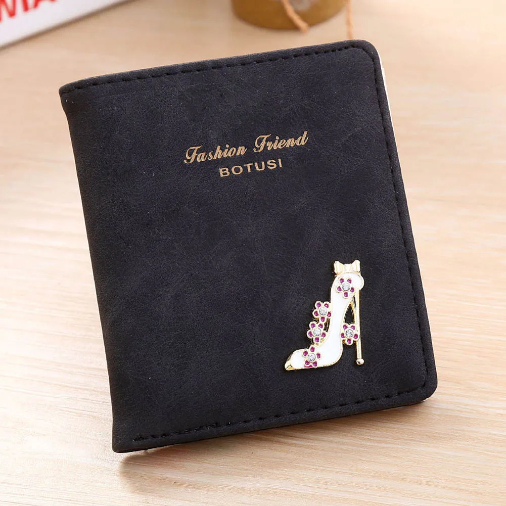 Модные короткие кошельки для женщин Дамский бумажник с надписью кожаный