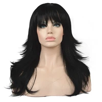 strongbeauty wig natural layered long straight hair synthetic hair brownblack wigs for black women