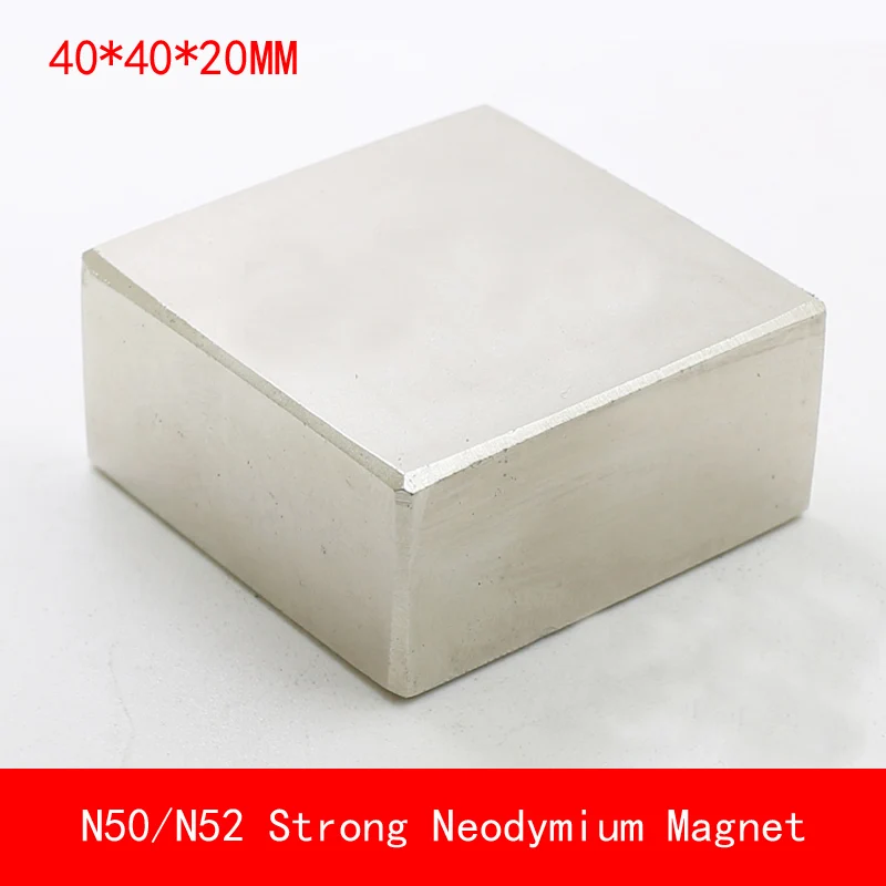 1 шт. Блок 40x40x20 мм N50 N52 NdFeB магниты неодимовые поверхностное покрытие