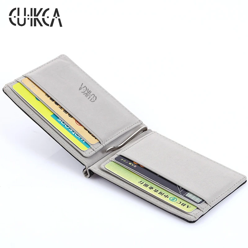 CUIKCA модный мужской кошелек из искусственной кожи короткие кошельки зажимы для