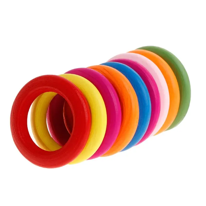 10 шт./компл. деревянные кольца игрушки попугая жевательные натуральное цветное