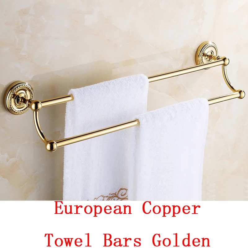 Двойные медные Вешалки для полотенец ванной комнаты европейские антикварные
