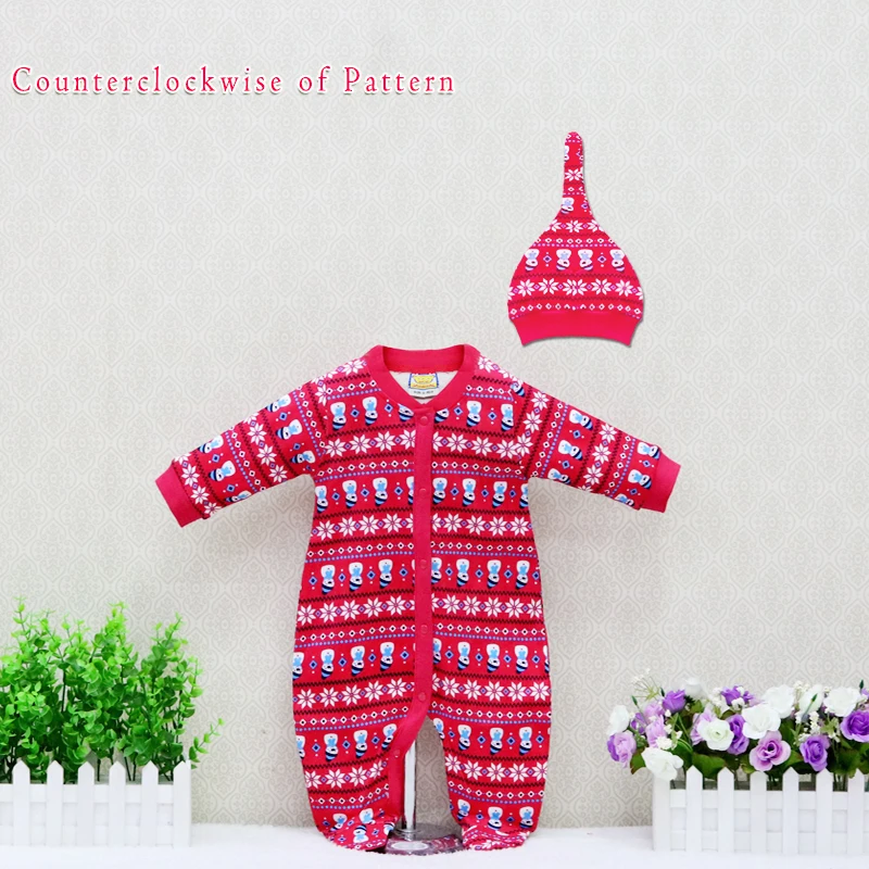 

Newborn romper cotton baby clothing boys rompers+hat 2 pieces/set long-sleeved christmas kids pajamas toddler clothes