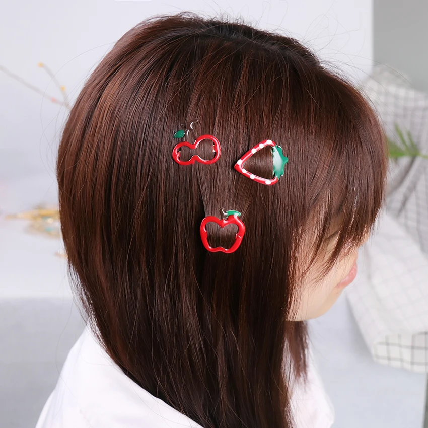 

5PCS/Set Lovely Fruit Hairpin Cute Kids Barrettes Pineapple Fruit Hairpins Hair Kids Party Gifts Girls Cartoon Cute Hair Clip