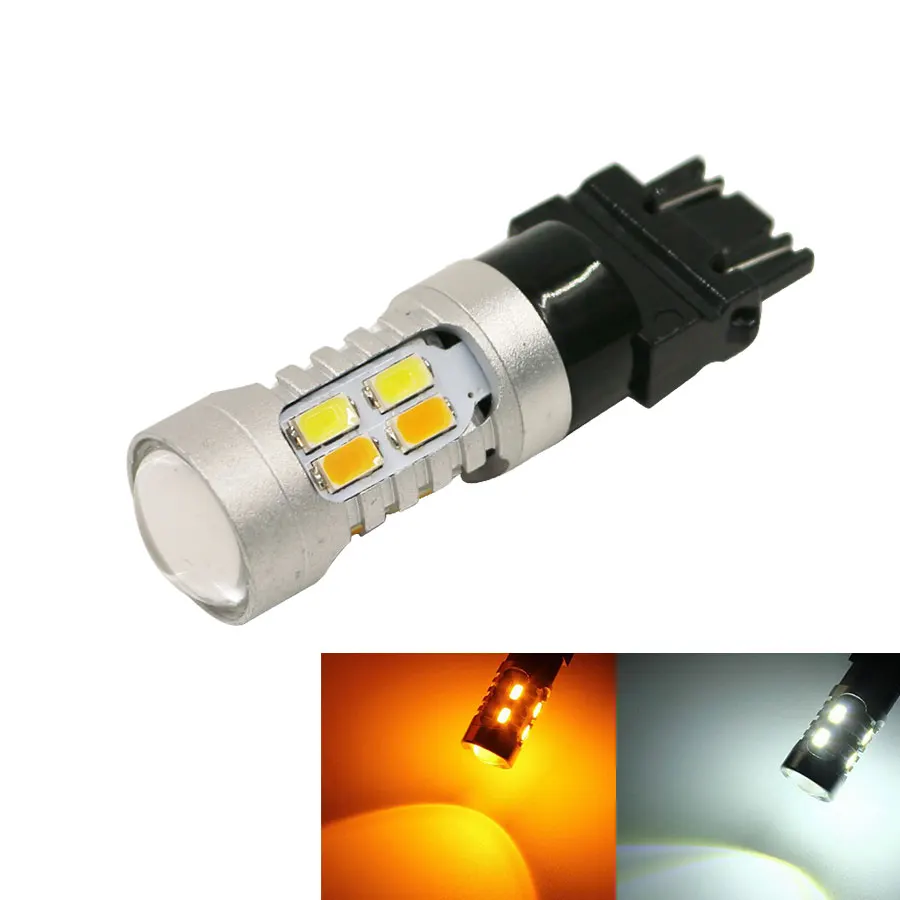 Двухцветсветильник лампы YCCPAUTO 1157 T20 LED BAY15D P21/5W T25 3157 7443 W21/5W белые + желтые 5630 20SMD 12 24