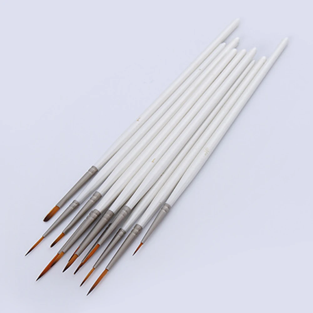 12pcs/set Hand Gouache Paint Brush Nylon Hair Hook Line Pen Student Extra Fine Watercolor Acrylic Soft For School Art Supplies | Канцтовары