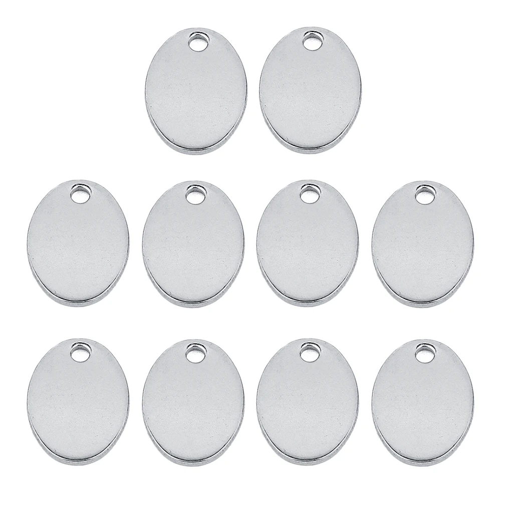 10 Pieces Metal Flat Oval Circle Blank Coin Stamping Charms Tag Pendants | Украшения и аксессуары
