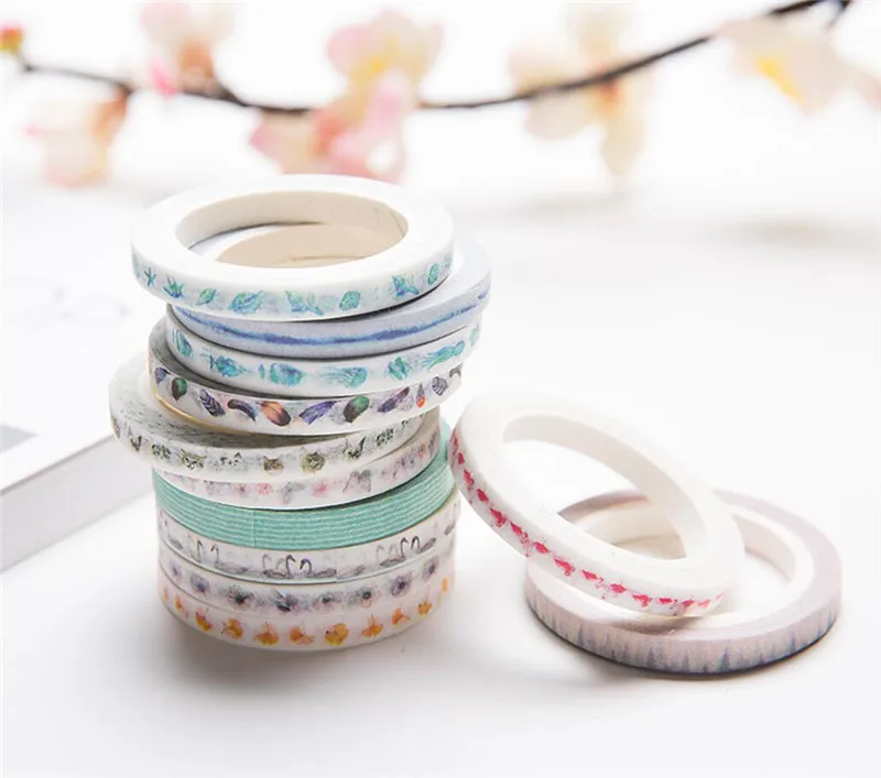 5 шт./упак. многоцветная лента Washi Скрапбукинг декоративный Скотч для монтажа