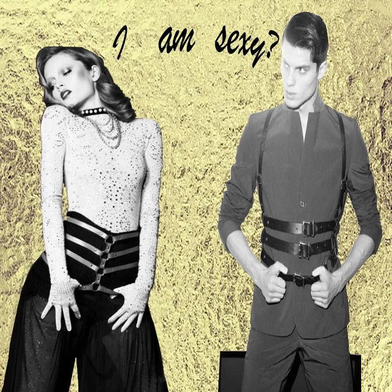 Портупея кожаный ремешок для тела в американском стиле со съемным воротником и