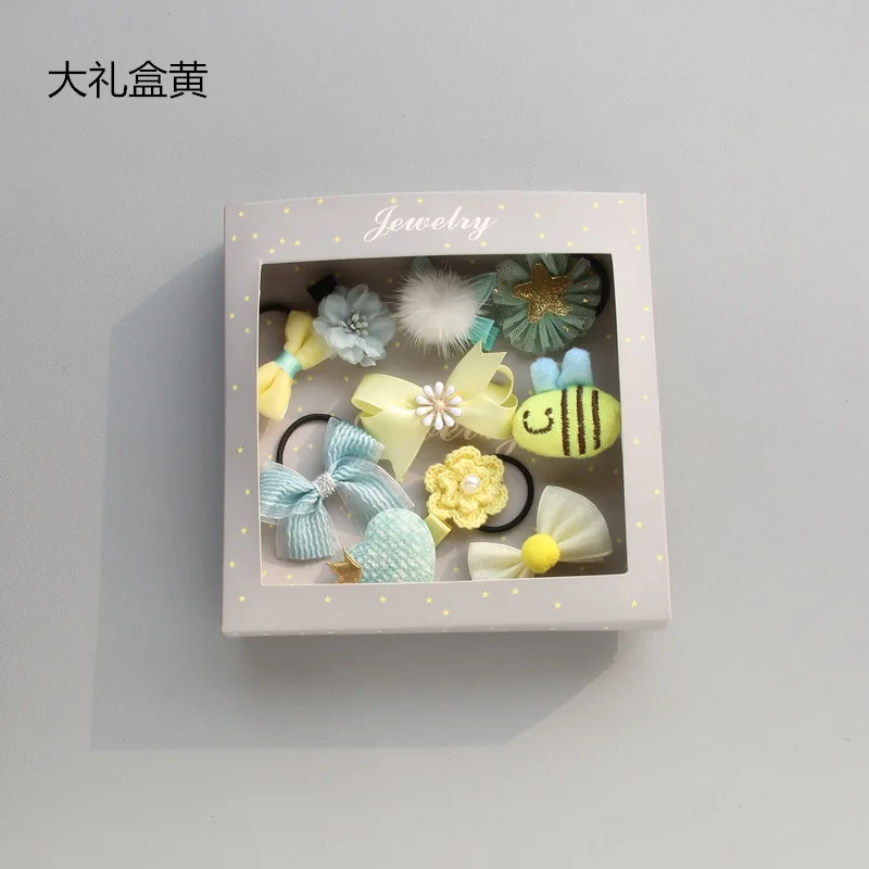 11 big box yellow 10 шт./компл. цветы шпилька-бант со звездами для детского Мультяшные зажимы для волос Девочки ручной работы аксессуары для волос - Цвет: 11 big box yellow
