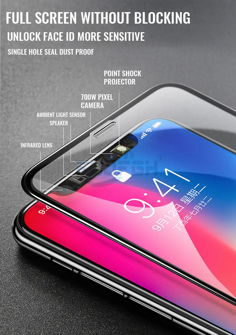 20D защитное закаленное стекло для iphone 7 6 6S Plus стекло iphone 7 8 Plus защита экрана iphone X XS MAX XR защитное стекло
