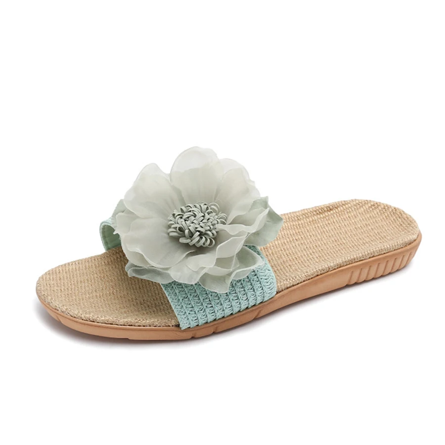 LCIZRONG летние новые модные кружевные женские пляжные тапочки льняная обувь для