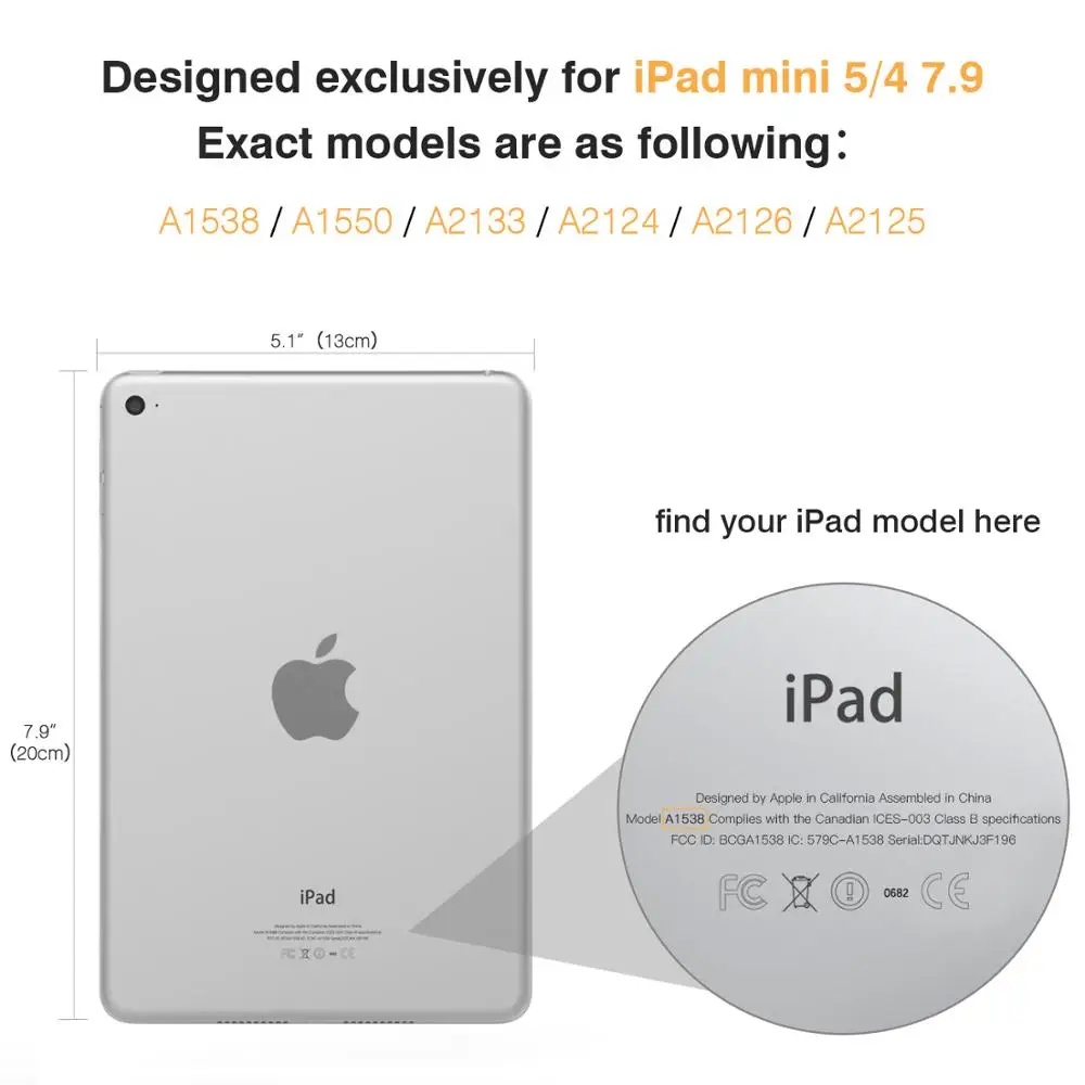 Чехол MoKo для нового iPad Mini 5-го поколения 7 9 дюйма 2019 4 2015 тонкий легкий умный чехол с