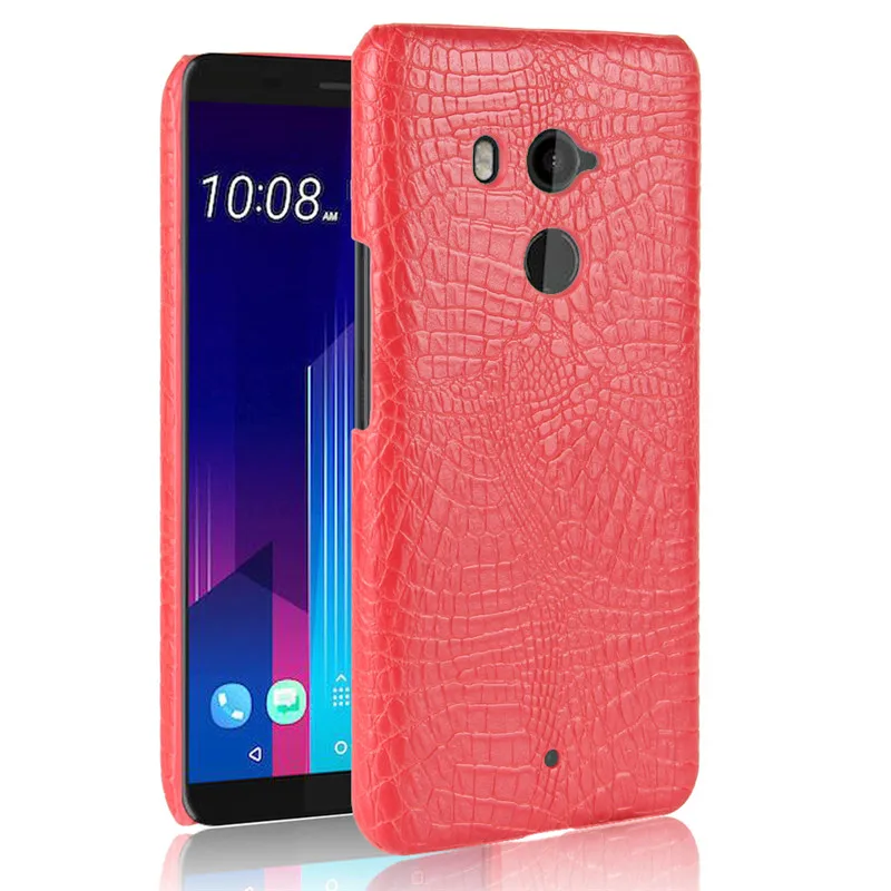 Красный Чехол для телефона для htc One M8 Mini X9 M9 M10 E9 Plus A9 Роскошный Жесткий чехол из крокодиловой змеиной кожи для htc U11 Plus U Play Ultra - Цвет: Красный