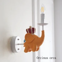 cartoon creativity flying elephant wall lamp childrens room bedroom bedside lamp american modern simple led animal wall lamp
