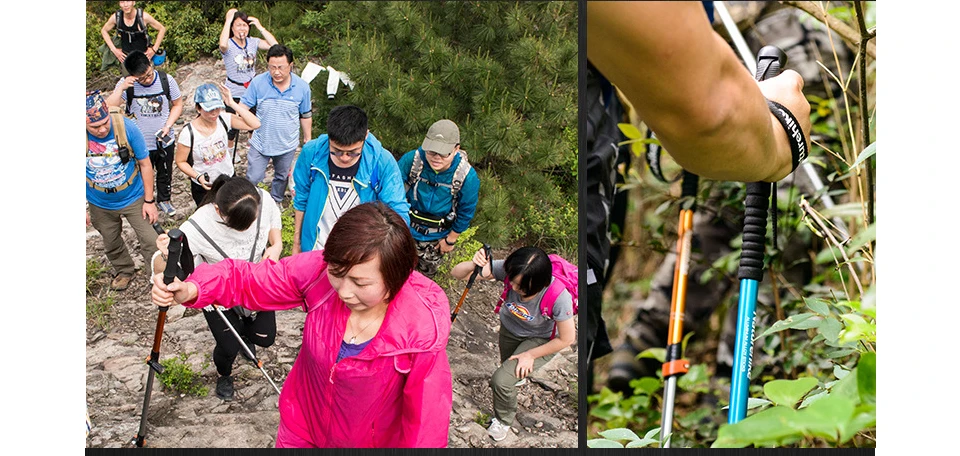 Один кусок NatureHike NH17D001-Z Сверхлегкий мужчины женщины Дети Регулируемый алюминиевый сплав трости палки для ходьбы, трекинга