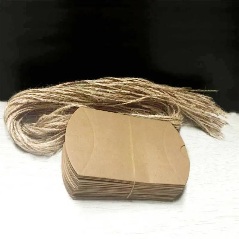 50PCS Creative Kraft Paper Pillow favor Box Wedding Party Favour Gift Candy Boxes Home Birthday Supply | Дом и сад