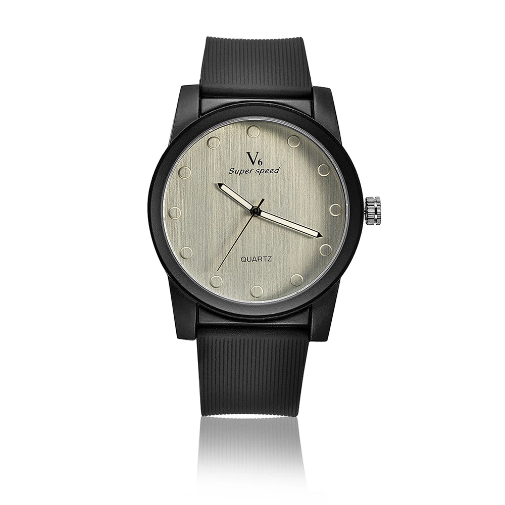 Лидер продаж мужские спортивные часы Montre Homme V6 резиновые кварцевые повседневные