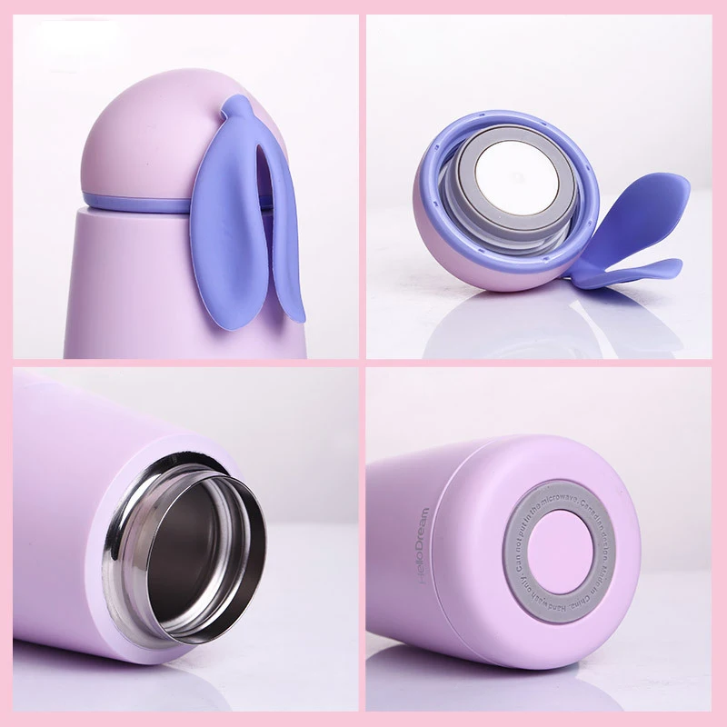 ASFULL милый кролик термос чашка бутылки для воды детей двойная стена нержавеющая