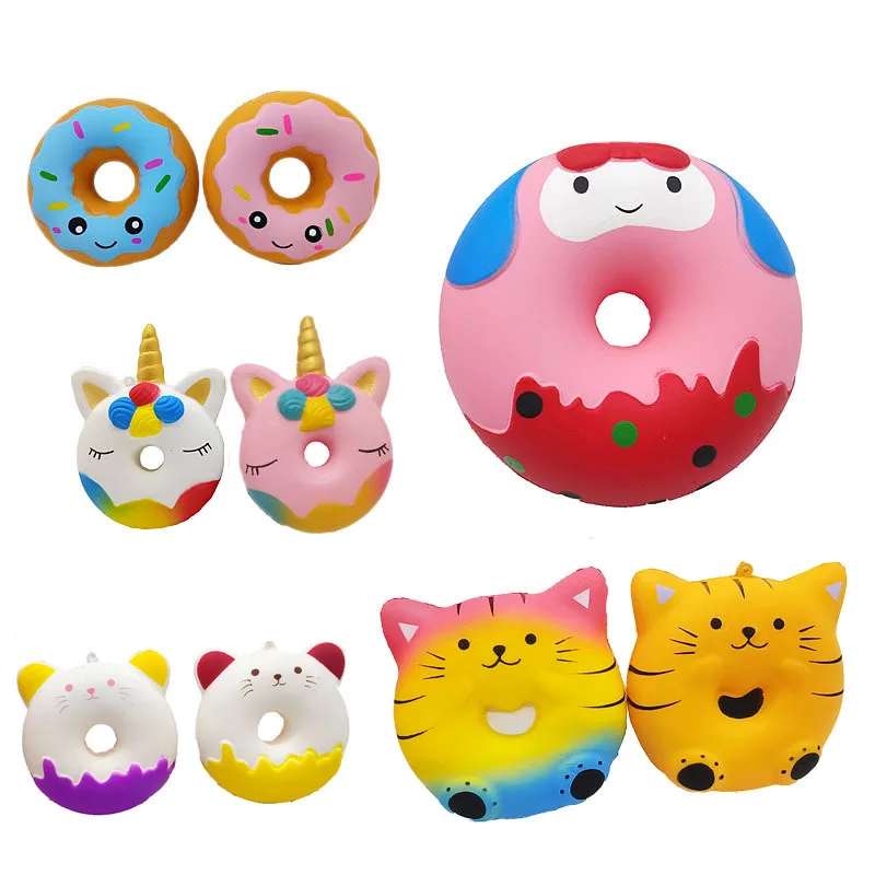 Kawaii 13 см большой мягкий пончик Единорог jumbo мягкое медленно поднимающееся