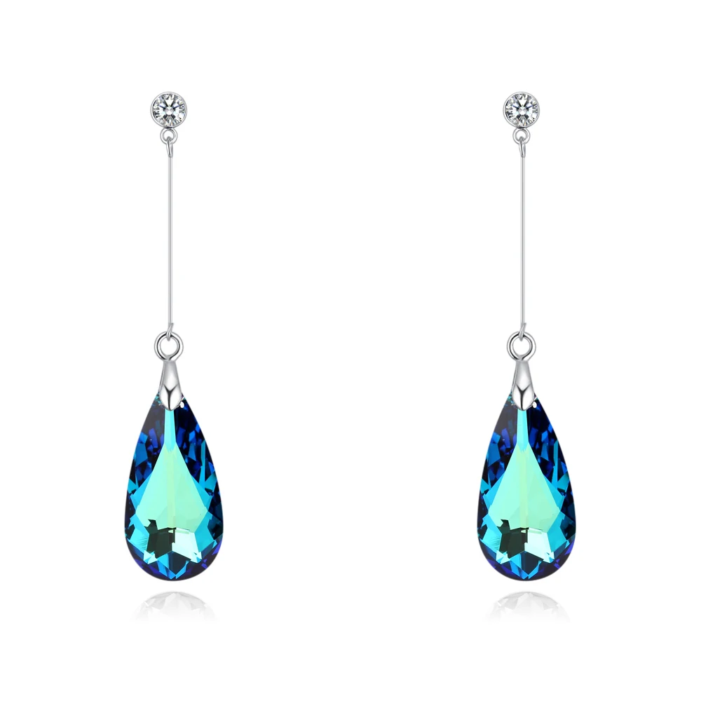 Crystal BB MALANDA оригинальные серьги-капли с кристаллами SWAROVSKI для женщин, модные длинные висячие серьги, свадебные ювелирные изделия, подарок - Окраска металла: Crystal BB