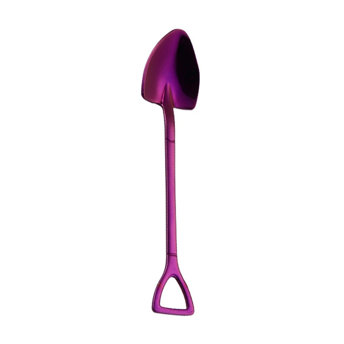 Purple Креативная маленькая лопатка из нержавеющей стали 304, дизайнерские Позолоченные столовые приборы кофейная ложка для мороженого, супа, медовая ложка, деликатная - Цвет: Purple