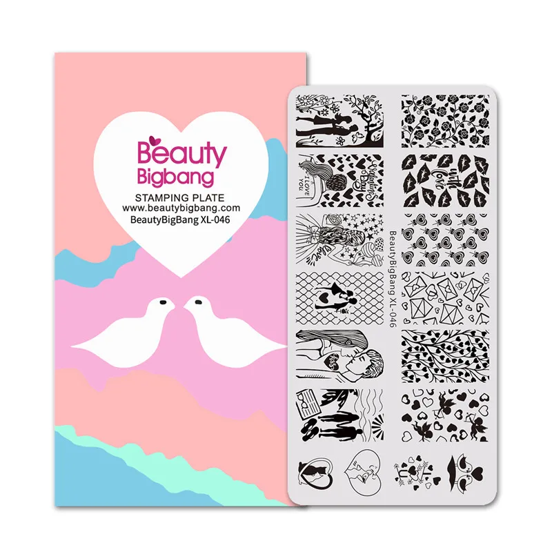 BeautyBigBang пластины для стемпинга ногтей 7 шт./компл. 6*12 см DIY обувь с украшениями в виде цветков и бабочек изображение сердца трафарет для ногтевой пластины для ногтей шаблон