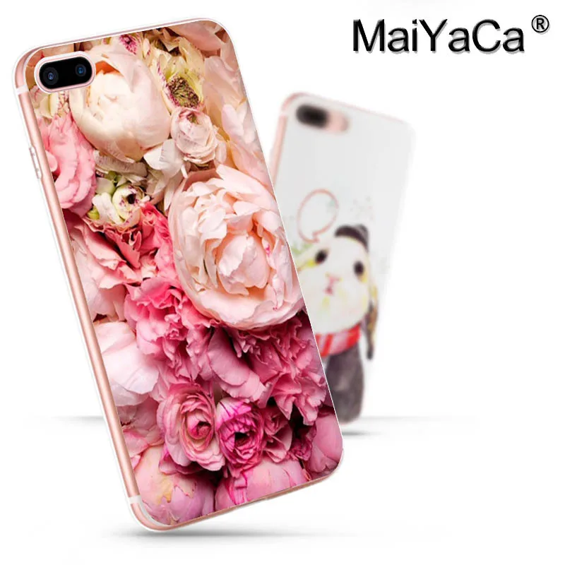 MaiYaCa цветы розовые пионы печатным рисунком защитный чехол для телефона iPhone 6S 6plus 7