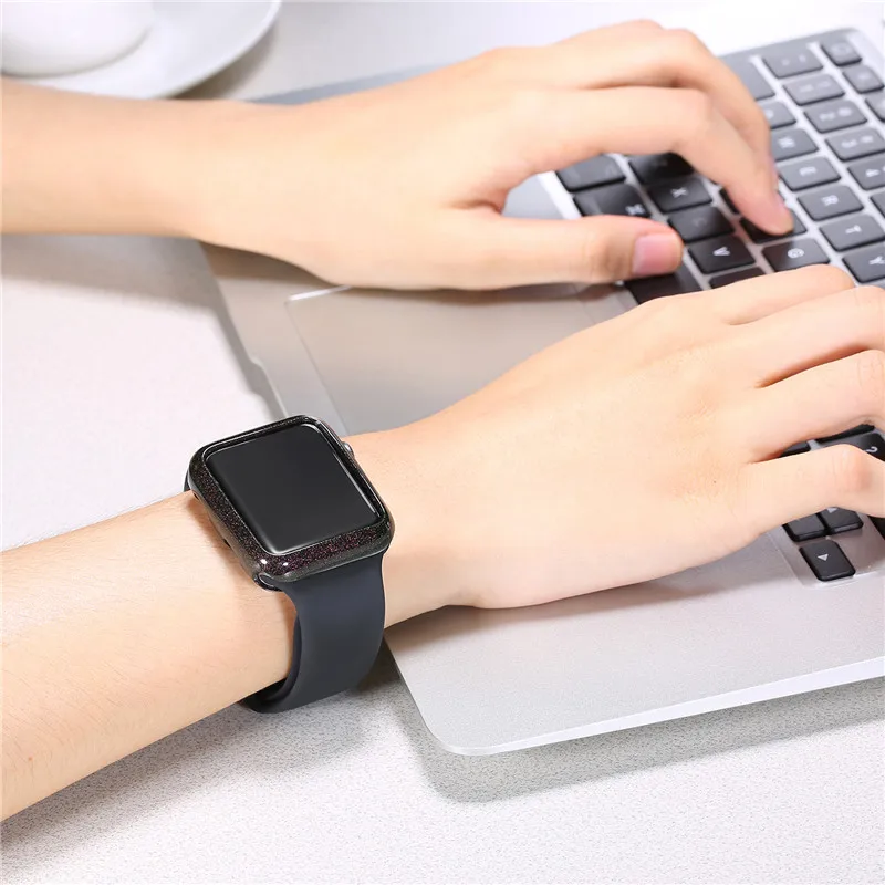 ТПУ блестки чехол для часов Apple Watch серии 4/3/4 2/1 защита от вспышки цветной бампер
