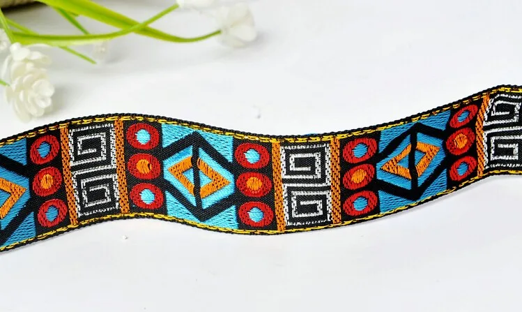 Hmong miao жаккардовая тесьма кружевная отделка 3 см платье воротник лента тканая лента Этническая племенная непальская тайская Индия DIY бохо цыганский аксессуар