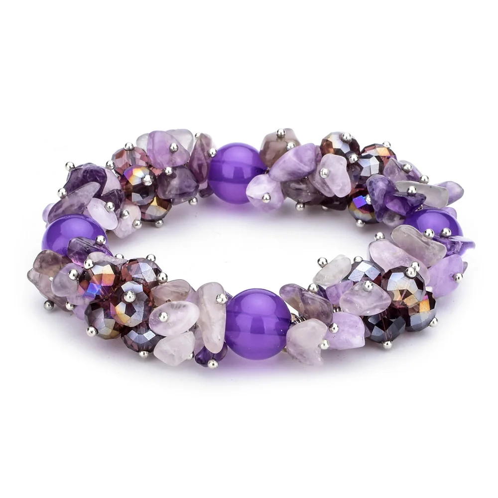 LUBINGSHINE 100% Handmade Fantasy Natural Gem Stone Crystal Bracelets For Women Fashion Jewelry Boho Bangles JJAL B1289 | Украшения и