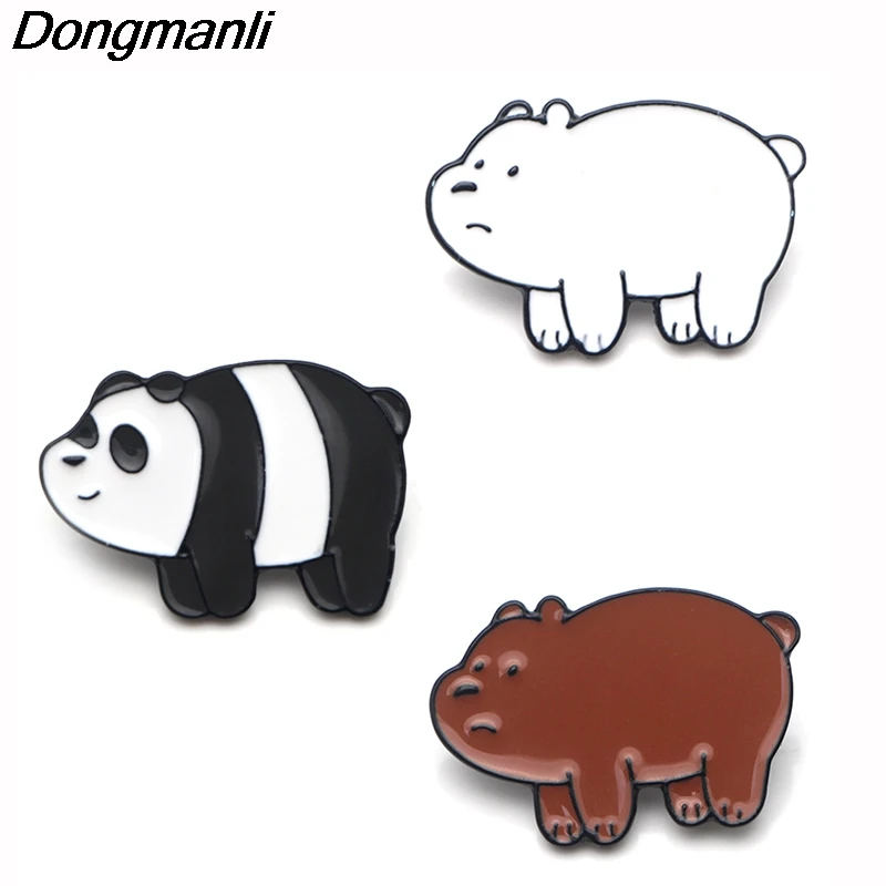 P3862 Dongmanli модные милые Мы Голые Медведи металлические эмалированные броши и коллекция булавок Нагрудный значок для рюкзака воротник ювелирные изделия