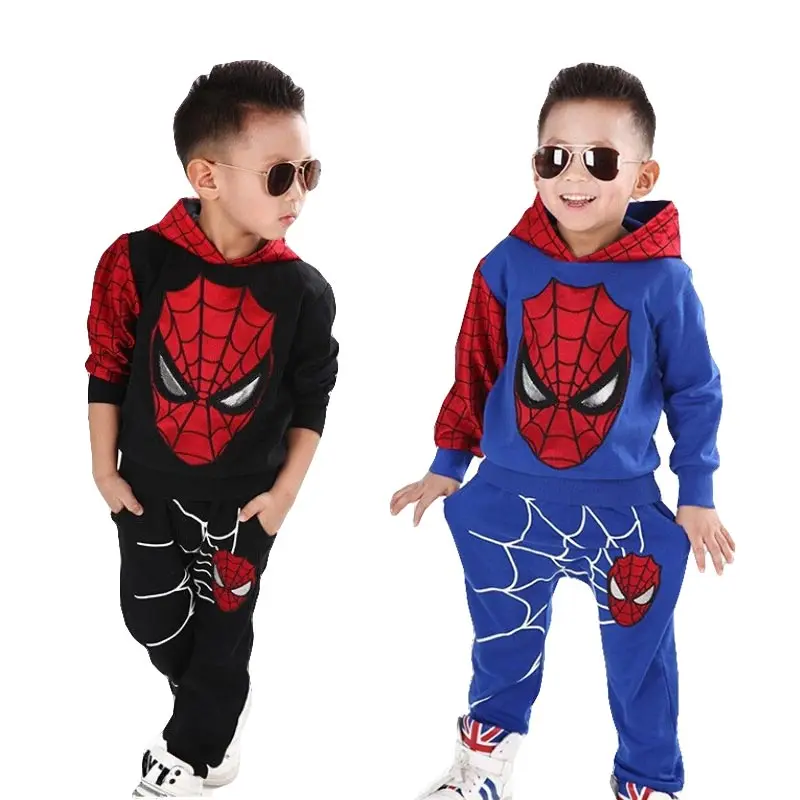 New Baby Boys Spring Autumn Spiderman Sports suit 2 pieces set Tracksuits Kids Clothing sets 100-150cm Casual clothes Coat+Pant |