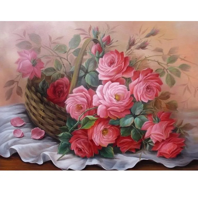 Картина из страз 5D сделай сам с цветочным орнаментом вышивка крестиком мозаика