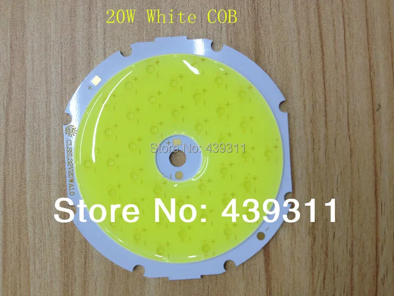 Светодиодный чип 20 Вт COB Белый 6000-6500K поверхностный источник света R65mm 600mA 30-36V1800-2000LM S чипы Бесплатная доставка 5 шт.