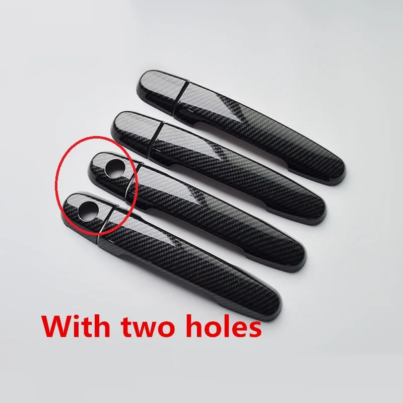 With two hole Наклейка на дверные ручки автомобиля из углеродного волокна для Toyota Corolla 2007 2008 2009 2010 2011 2012 2013 - Цвет: With two hole