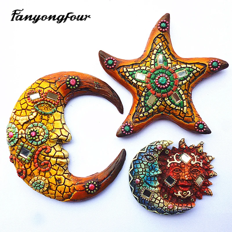 Силиконовая форма для торта Sun and Moon шоколада гипса мыла конфет кухонная выпечки