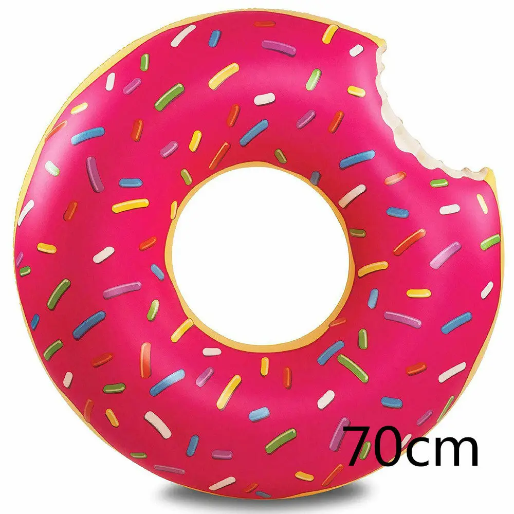 pink 70 cm Надувной пончик плавательный круг гигантский бассейн поплавок летний Открытый Активный пляж вечерние бассейн надувной матрас вода - Цвет: pink 70 cm