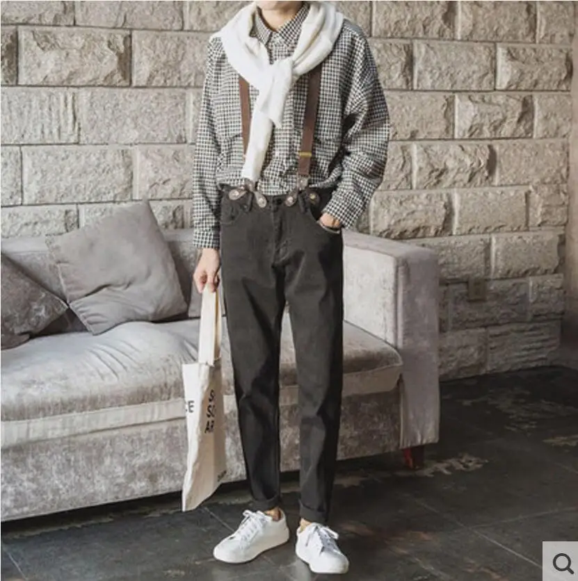 Новинка 2017 весенние брюки подростковые мужские трендовые узкие джинсы на