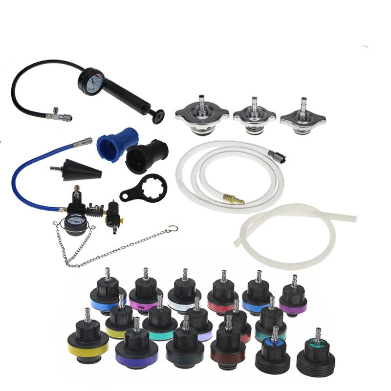 買取 28ピースユニバーサルラジエーター圧力テスターキット冷却システムテスター水タンク漏れテスター水タンク漏れテスター