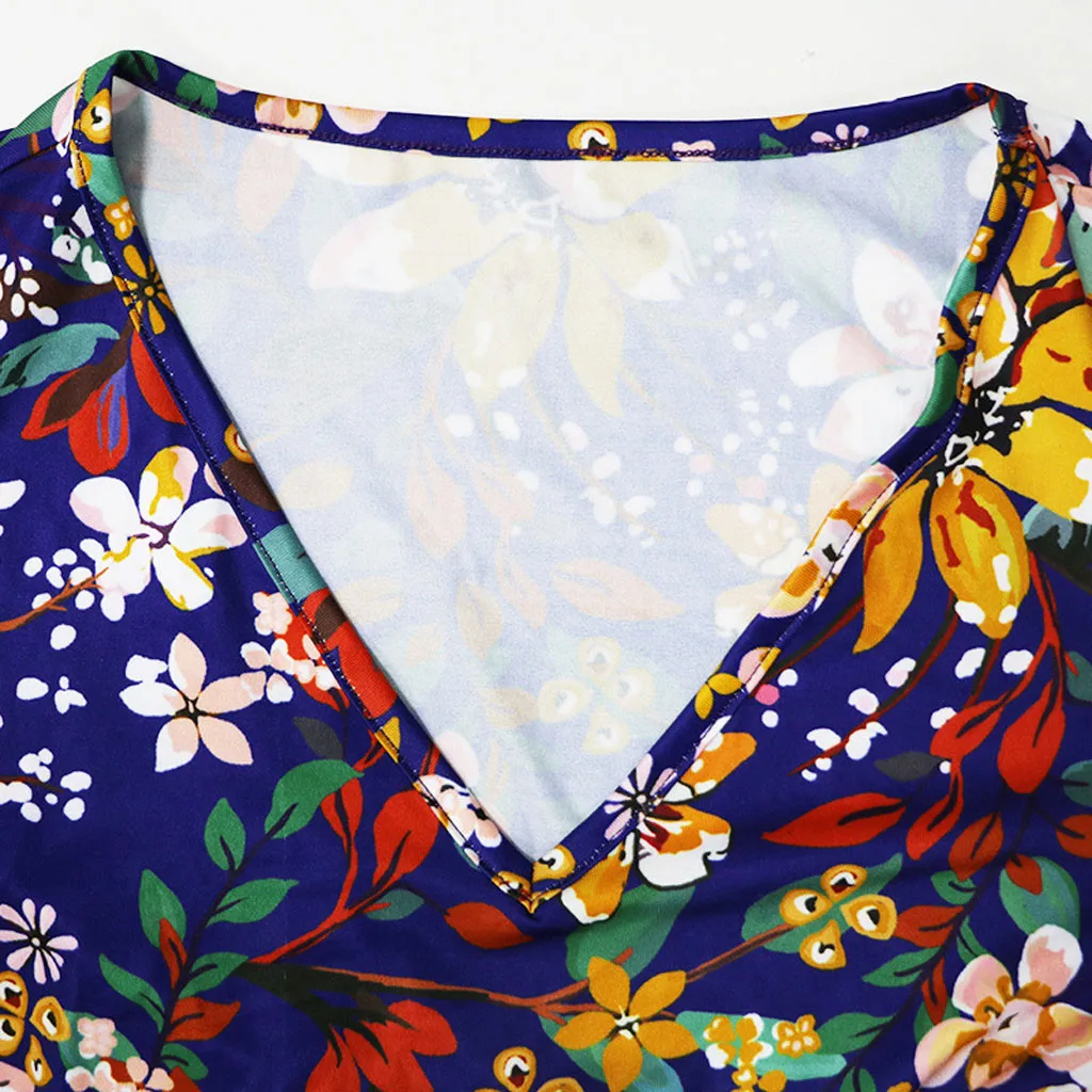 Женское платье с коротким рукавом v-образным вырезом спереди сзади длинное