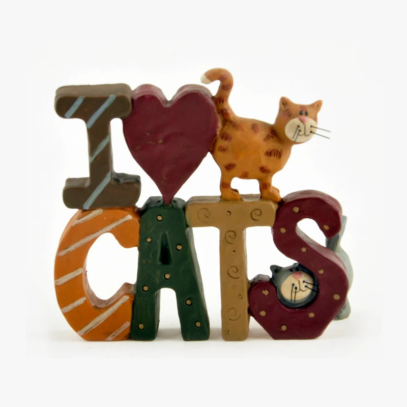 Декоративные буквы Кот I love Cat античный домашний декор для гостиной Сказочный Сад